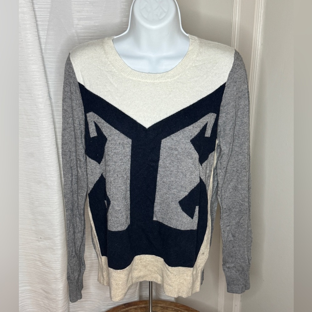 J. Crew Women’s Gray/Black/White Pullover Sweater